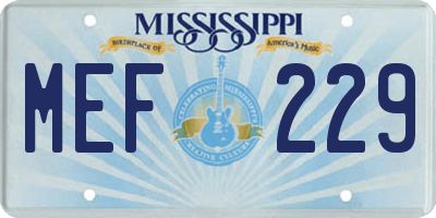 MS license plate MEF229