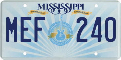 MS license plate MEF240