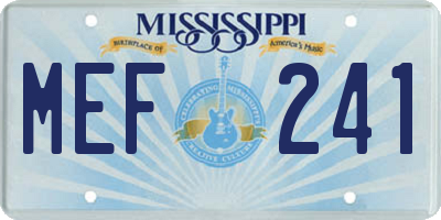MS license plate MEF241