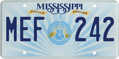 MS license plate MEF242