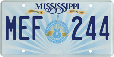 MS license plate MEF244