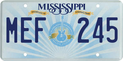 MS license plate MEF245