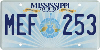 MS license plate MEF253