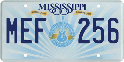 MS license plate MEF256