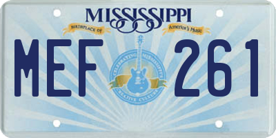 MS license plate MEF261