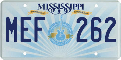 MS license plate MEF262