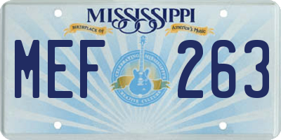 MS license plate MEF263