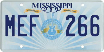 MS license plate MEF266