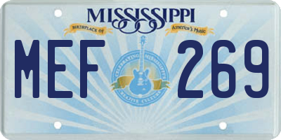 MS license plate MEF269