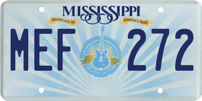 MS license plate MEF272