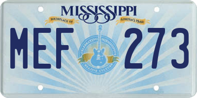 MS license plate MEF273