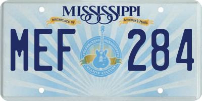 MS license plate MEF284