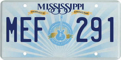 MS license plate MEF291