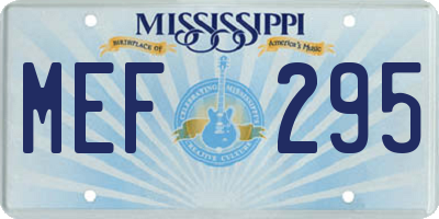MS license plate MEF295