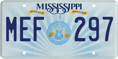 MS license plate MEF297