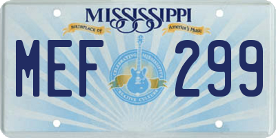 MS license plate MEF299