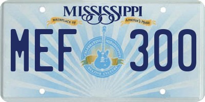 MS license plate MEF300
