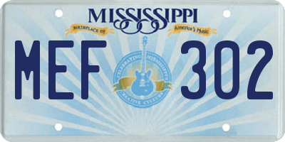 MS license plate MEF302