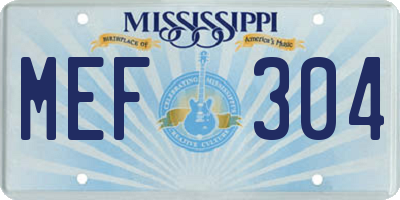 MS license plate MEF304