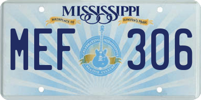 MS license plate MEF306
