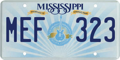 MS license plate MEF323