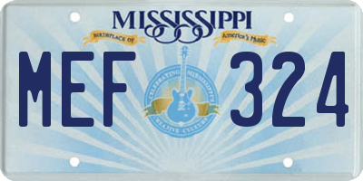 MS license plate MEF324