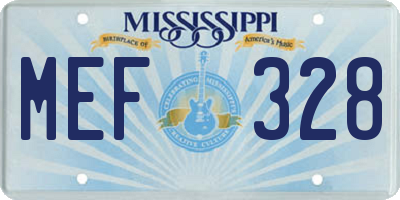 MS license plate MEF328