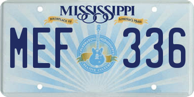MS license plate MEF336