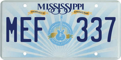 MS license plate MEF337