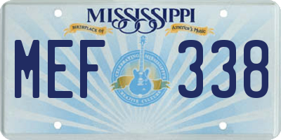 MS license plate MEF338
