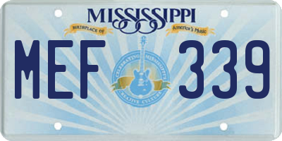 MS license plate MEF339