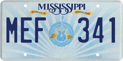 MS license plate MEF341