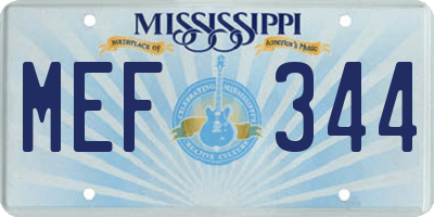 MS license plate MEF344