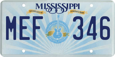 MS license plate MEF346