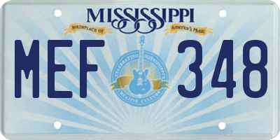 MS license plate MEF348