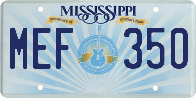MS license plate MEF350