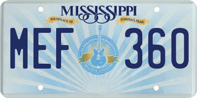 MS license plate MEF360