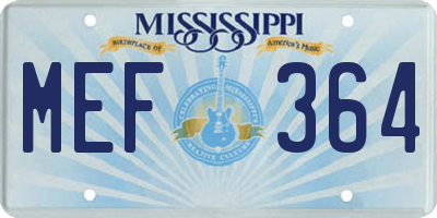 MS license plate MEF364