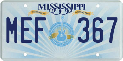 MS license plate MEF367