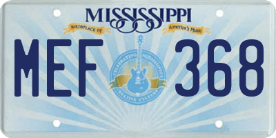 MS license plate MEF368