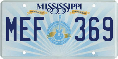 MS license plate MEF369