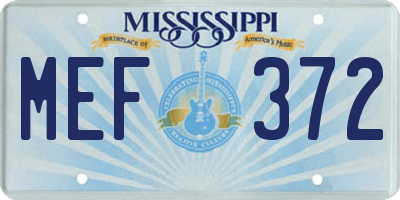 MS license plate MEF372
