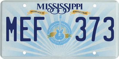 MS license plate MEF373