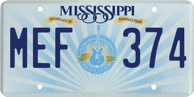 MS license plate MEF374