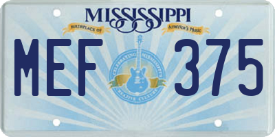MS license plate MEF375