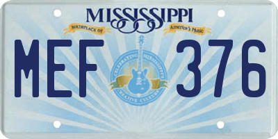MS license plate MEF376
