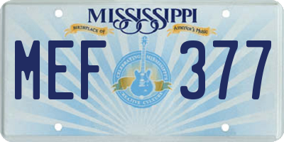 MS license plate MEF377