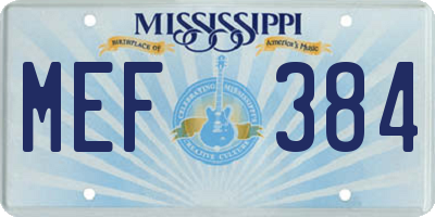 MS license plate MEF384