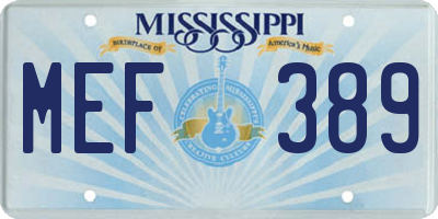 MS license plate MEF389