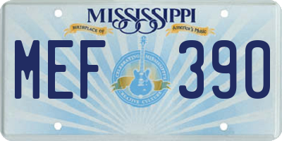 MS license plate MEF390